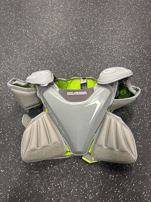 Vist Large View of Product Image Which is Used Maverik MX EKG SHOULDER PAD Lacrosse Shoulder Pads Grey MD