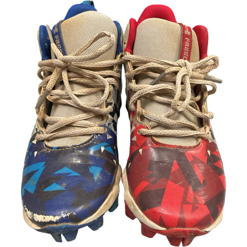 Vist Large View of Product Image Which is Used Under Armour 3026346-100 BB/SB Cleats Royal Blue And Red Junior 04