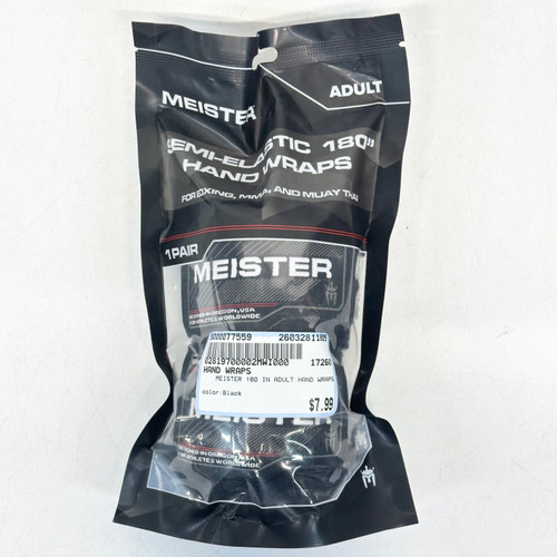 Vist Large View of Product Image Which is Used MEISTER 180 IN ADULT HAND WRAPS Boxing Accessory Black