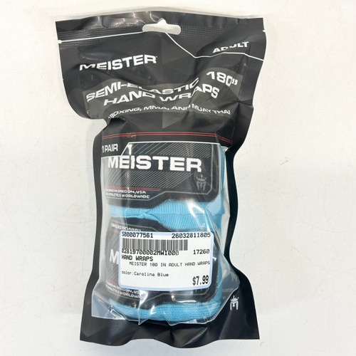 Vist Large View of Product Image Which is Used MEISTER 180 IN ADULT HAND WRAPS Boxing Accessory Carolina Blue