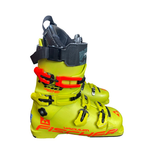 Vist Large View of Product Image Which is Used Fischer VACUUM Mens DH Ski Boot Yellow 275 MP - M09.5 - W10.5
