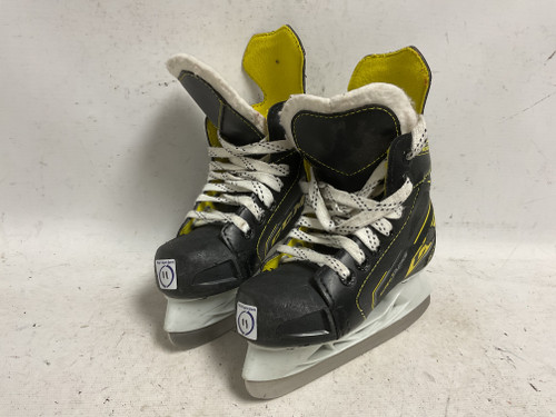 Vist Large View of Product Image Which is Used CCM SUPER TACKS 9350 Youth Hockey Skate White/Black/Yellow Youth 11.0