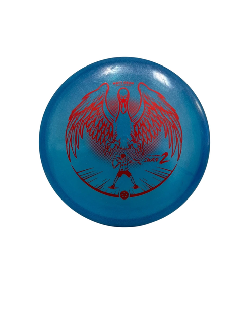 Vist Large View of Product Image Which is Used Westside VIP Glimmer Swan 2 Disc Golf Putter 175g Royal Blue 