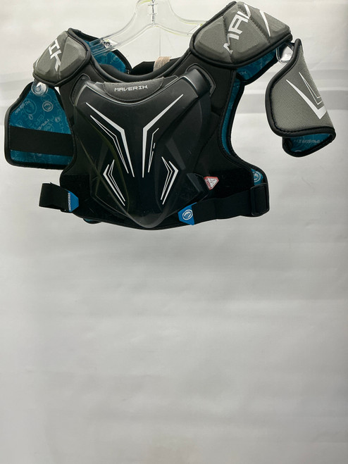 Vist Large View of Product Image Which is Used Maverik EKG Lacrosse Shoulder Pads Black MD