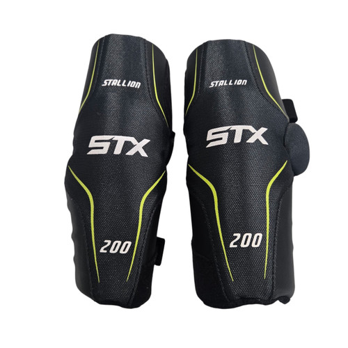 Vist Large View of Product Image Which is Used STX STALLON 200 Lacrosse Arm Pads/Guards Black SM