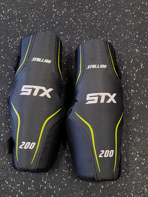 Vist Large View of Product Image Which is Used STX STALLION 200 Lacrosse Arm Pads/Guards Black SM