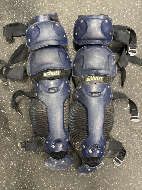 Vist Large View of Product Image Which is Used Schutt LG Catchers Leg Guards Navy Blue Junior