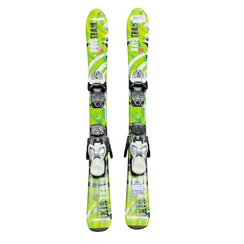 Vist Large View of Product Image Which is Used AXIS TEAM SYNFLEX 90 Boys DH Ski/Binding Green 90 cm