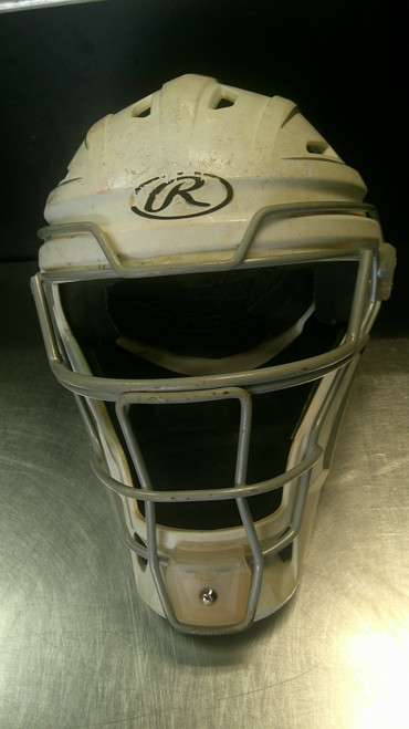 Vist Large View of Product Image Which is Used Rawlings CATCHERS HELMET Catchers Helmet w/Mask White SM