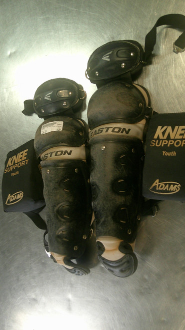 Vist Large View of Product Image Which is Used Easton SHINGUARD Catchers Leg Guards Black Junior