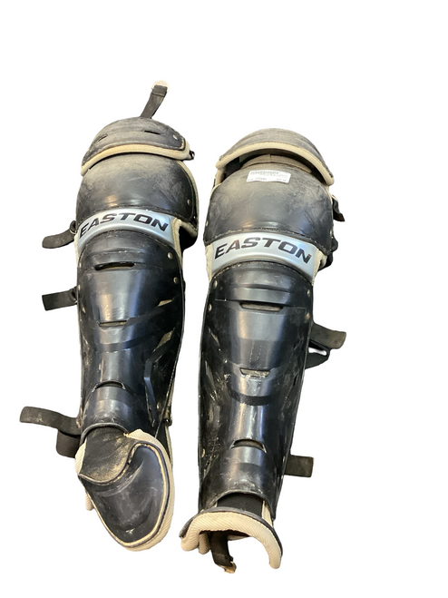 Vist Large View of Product Image Which is Used Easton GAME TIME BLACK Catchers Leg Guards Black Intermed