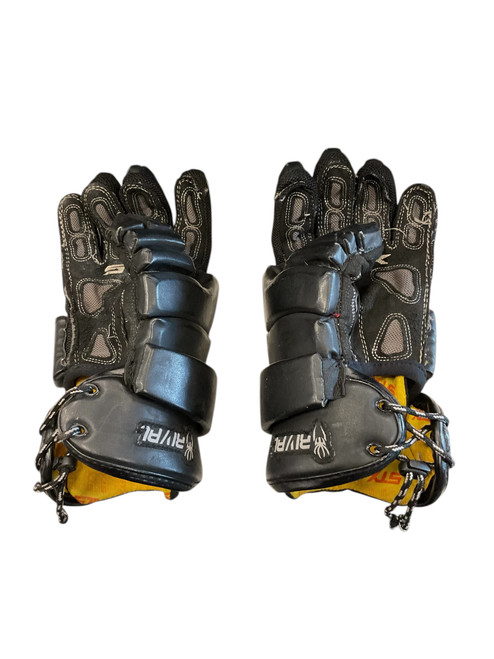 Vist Large View of Product Image Which is Used STX RIVAL Lacrosse Gloves Mens Black 12"