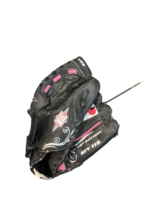 Vist Large View of Product Image Which is Used Easton SYNERGY SFY 115 RH Throw Fastpitch Gloves Black 11 1/2"