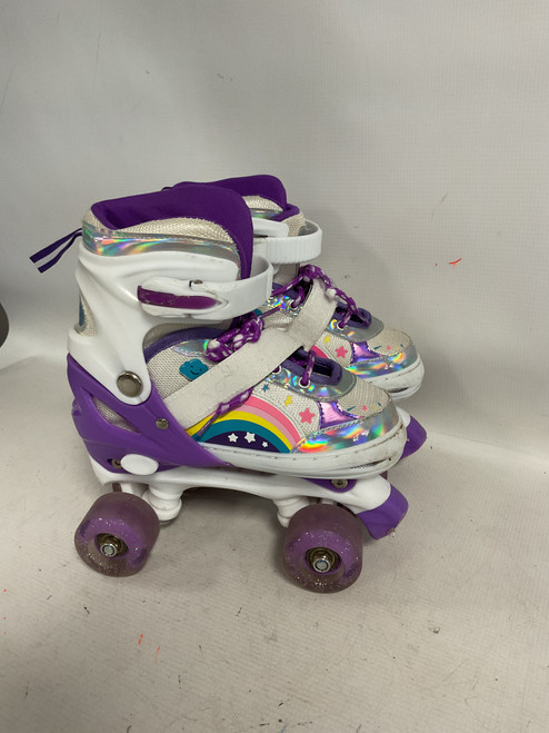 Vist Large View of Product Image Which is Used SHDSL SKATES SIZE 4-7 Junior Roller Quad Skates White Adjustable
