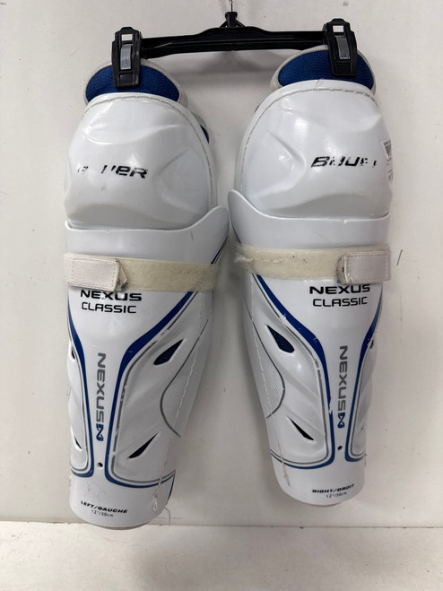 Vist Large View of Product Image Which is Used Bauer NEXUS CLASSIC Junior Shin Guards White 12"