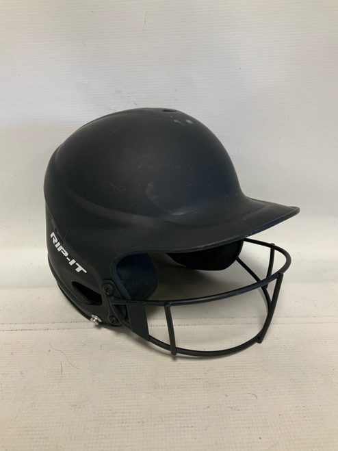 Vist Large View of Product Image Which is Used RIP-IT BLACK Batting Helmet w/Mask Black M/L