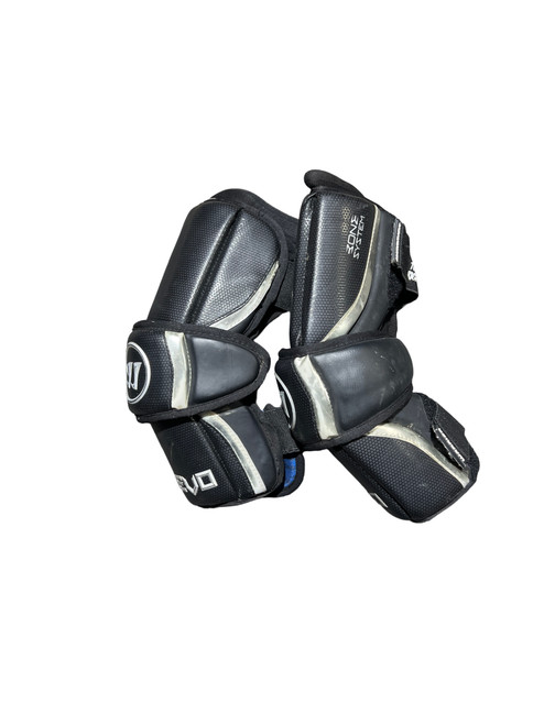 Vist Large View of Product Image Which is Used Warrior EVO Lacrosse Arm Pads/Guards Black LG
