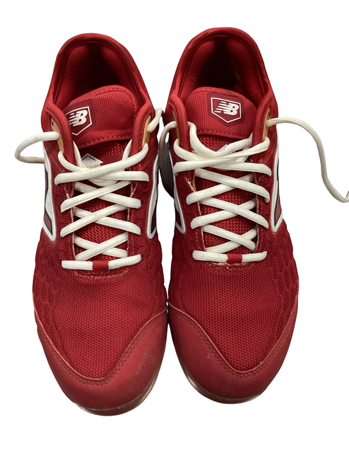 Vist Large View of Product Image Which is Used New Balance FRESH FOAM BB/SB Cleats Red Senior 8