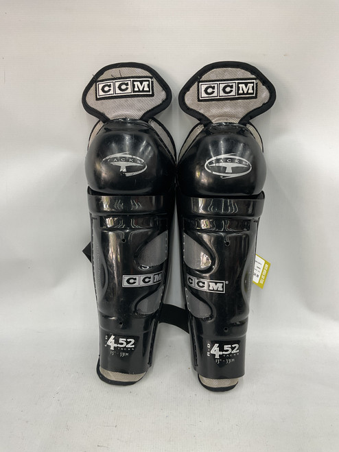 Vist Large View of Product Image Which is Used CCM TACKS 452 Senior Shin Guards Black 13"
