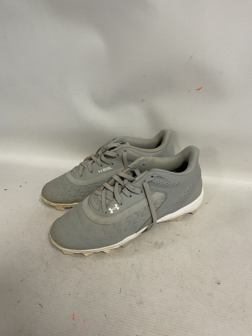 Vist Large View of Product Image Which is Used Under Armour BSBL BB/SB Cleats Grey Junior 05.5