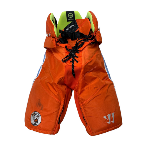 Vist Large View of Product Image Which is Used Warrior ALPHA Senior Hockey Pant Orange Small