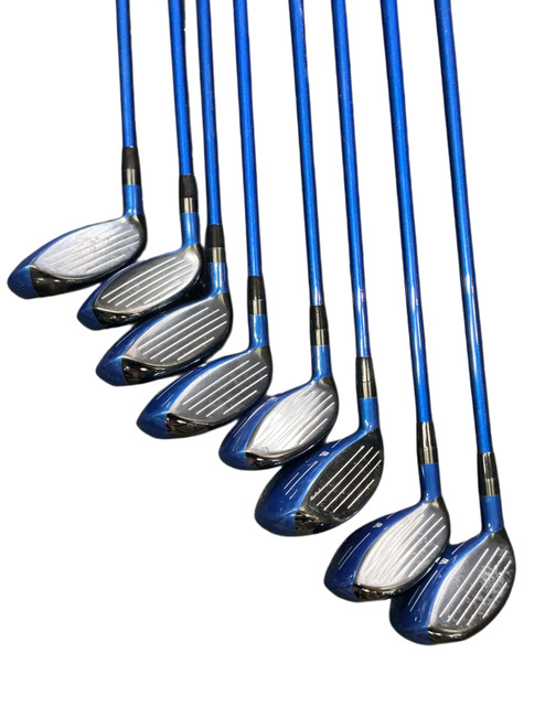 Vist Large View of Product Image Which is Used WAZAKI WL-II IRON WOOD HYBRID SET Mens Package Set RH Navy Blue 8 Piece