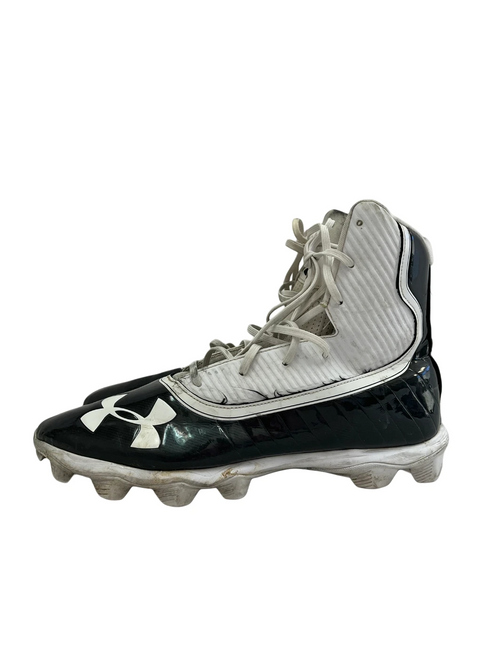 Vist Large View of Product Image Which is Used Under Armour Highlight Mens 13 FB Cleats Black And White