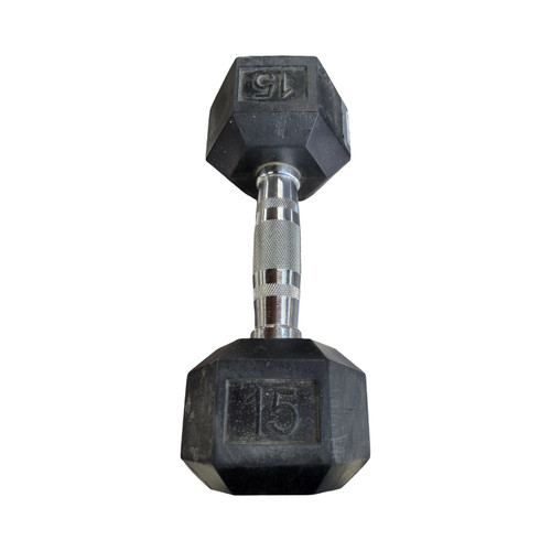 Vist Large View of Product Image Which is Used Hex Dumbbell (Each) 15 lb