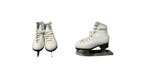 Vist Large View of Product Image Which is Used WINNWELL FIGURE SKATES Girls Figure Skate White Youth 09.0
