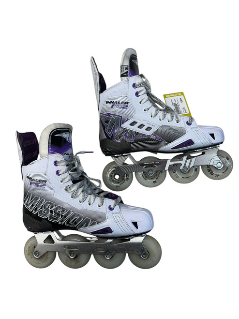 Vist Large View of Product Image Which is Used Mission INHALER FS2 Senior Aggressive Skates White Senior 10