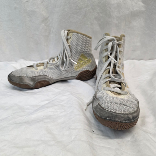 Vist Large View of Product Image Which is Used Adidas Wrestling Shoes White Junior 05.5