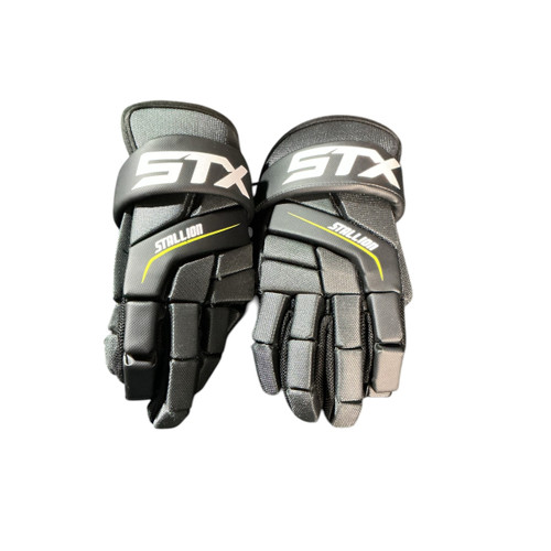 Vist Large View of Product Image Which is Used STX YT LG STX LAX GLOVES Lacrosse Gloves Junior Black LG