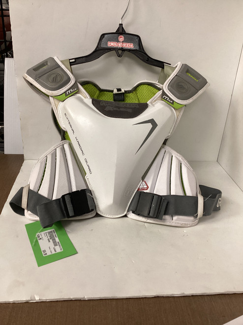 Vist Large View of Product Image Which is Used Maverik SUEDE Lacrosse Shoulder Pads White MD