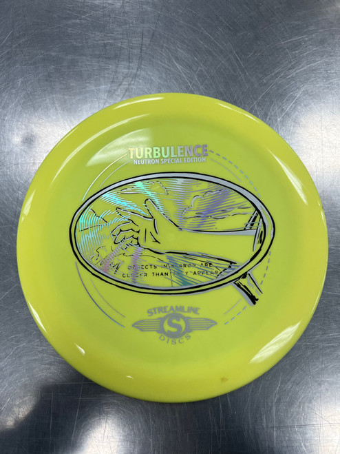 Vist Large View of Product Image Which is Used Streamline NEUTRON TURBULENCE Disc Golf Mid Range Yellow