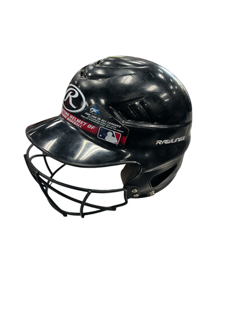Vist Large View of Product Image Which is Used Rawlings HELMET W/MASK Batting Helmet w/Mask Black MD