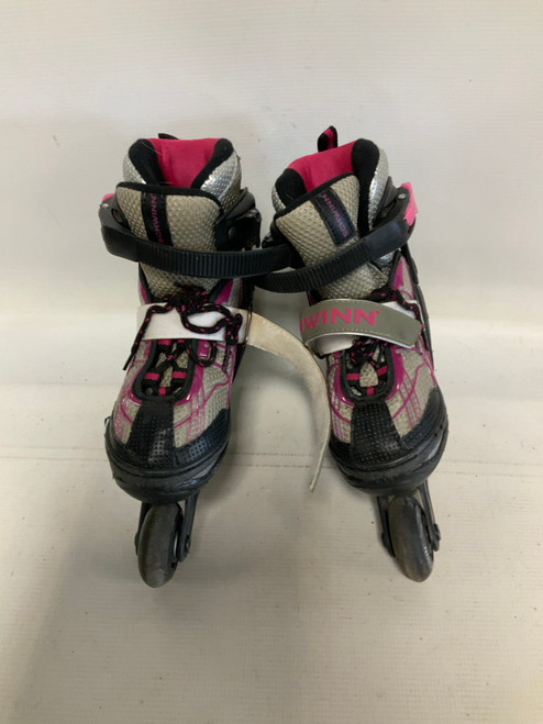 Vist Large View of Product Image Which is Used Schwinn PINK ADJUSTABLE 1-4 Junior Rec Fitness Skates Grey Adjustable