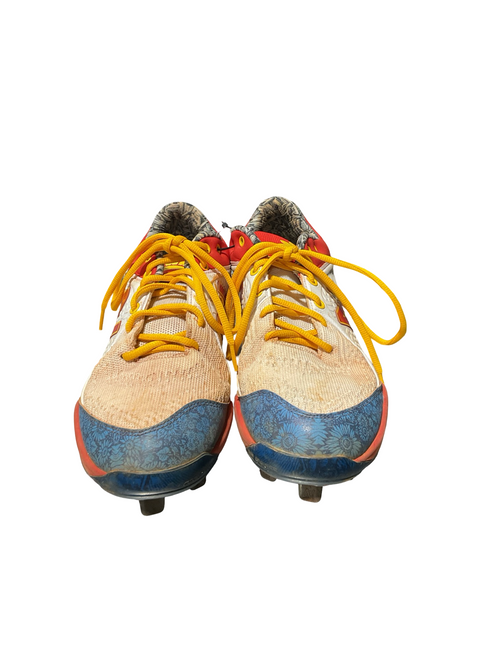 Vist Large View of Product Image Which is Used New Balance DAVIDS SUNFLOWER METAL BB/SB Cleats Red Senior 11.5
