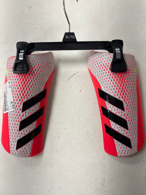 Vist Large View of Product Image Which is Used Adidas PREDATOR Soccer Shin Guards Adult White MD