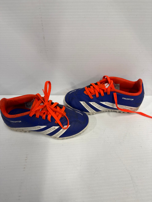 Vist Large View of Product Image Which is Used Adidas Soccer Indoor Shoes Navy Blue Youth 13.0