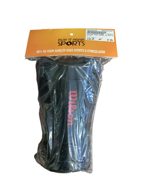 Vist Large View of Product Image Which is Used Wilson Soccer Shin Guards Junior Black Junior