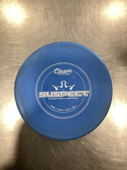 Vist Large View of Product Image Which is Used Dynamic Discs SUSPECT Disc Golf Mid Range Royal Blue