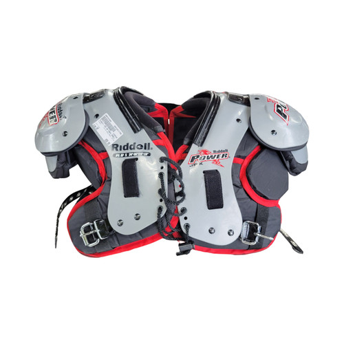 Vist Large View of Product Image Which is Used Riddell JPX AP PADS SMALL 34-36 FB Shoulder Pads Grey SM