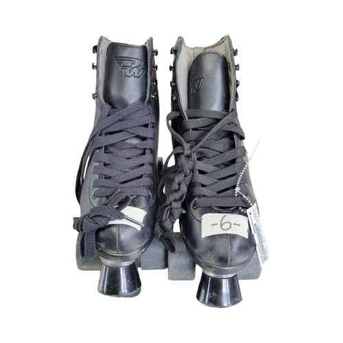 Vist Large View of Product Image Which is Used Riedell QUADS WAVE BLACK 6 Senior Roller Quad Skates Black Senior 6
