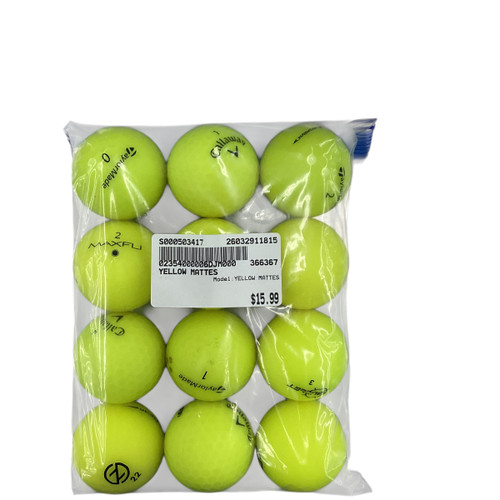 Vist Large View of Product Image Which is Used YELLOW MATTES 12 Pack - Golf Balls
