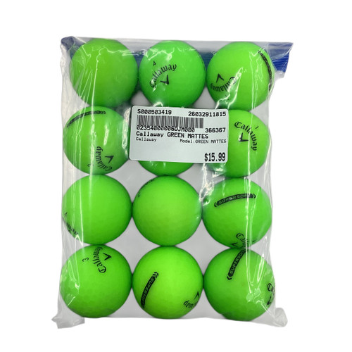 Vist Large View of Product Image Which is Used Callaway GREEN MATTES 12 Pack - Golf Balls