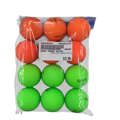 Vist Large View of Product Image Which is Used RED ORANGE MATTES 12 Pack - Golf Balls