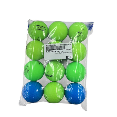 Vist Large View of Product Image Which is Used BLUE GREEN MATTES 12 Pack - Golf Balls