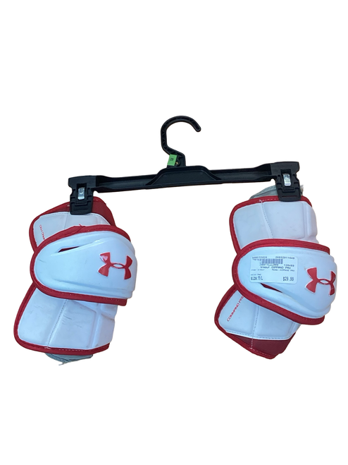 Vist Large View of Product Image Which is Used Under Armour COMMAND PRO Lacrosse Arm Pads/Guards Red M/L