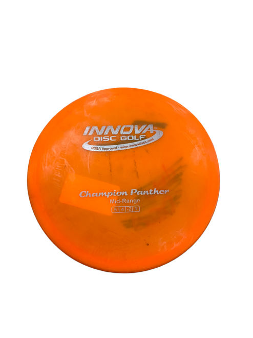 Vist Large View of Product Image Which is Used Innova CHAMPION PANTHER Disc Golf Mid Range Orange
