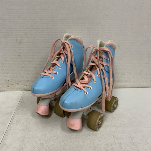 Vist Large View of Product Image Which is Used CIRCLE SOCIETY ADJ Junior Roller Quad Skates Royal Blue Adjustable